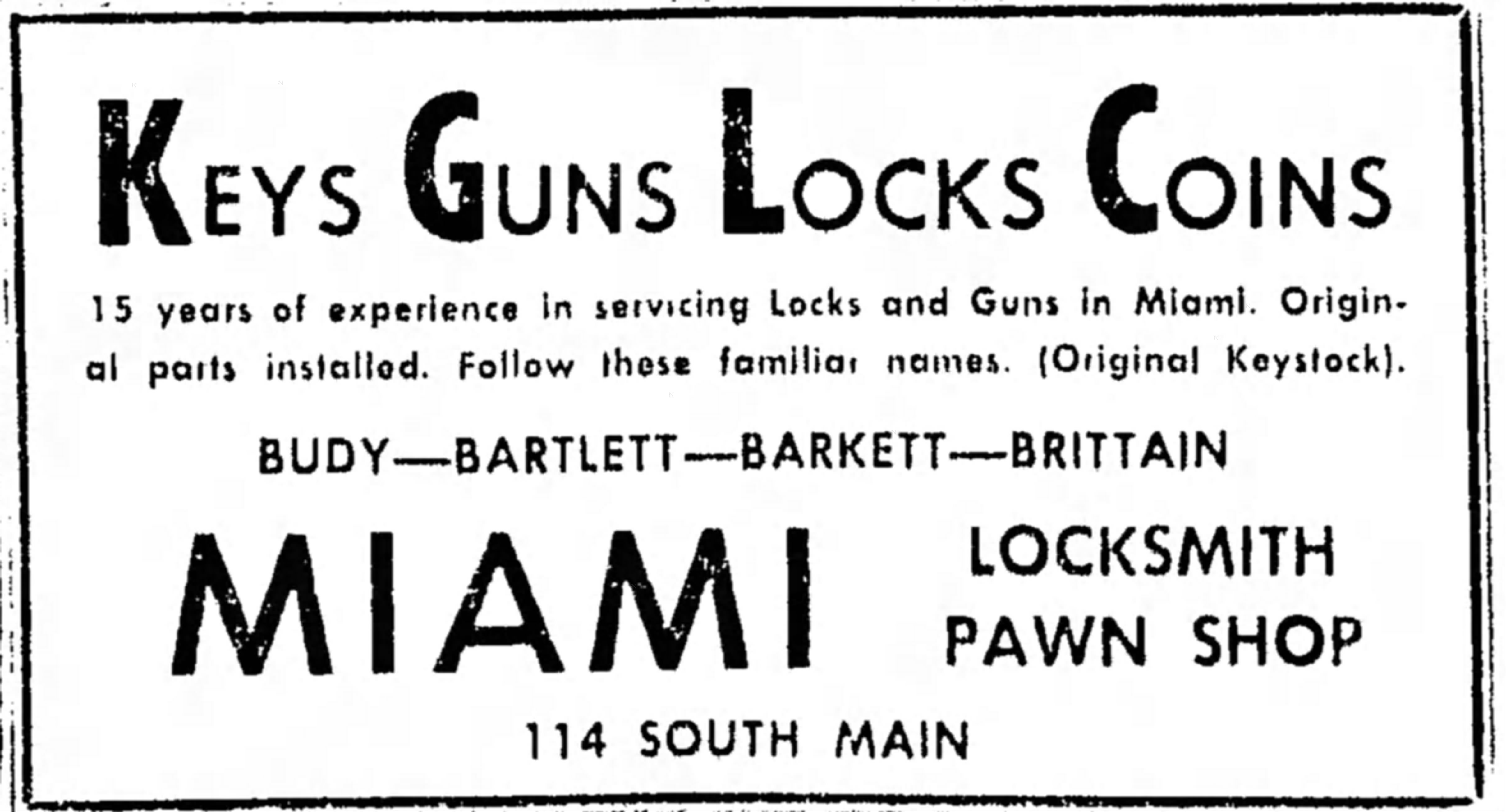 Miami_locksmith_and_pawn_Oct_4__1965_ – Miami, Oklahoma History